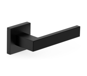 Türdrücker mit quadratischer Rosette Metal-Bud Qubik K - Schwarz Matt