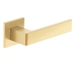 Türdrücker mit quadratischer Rosette Metal-Bud Rumba Fit - Messing Matt
